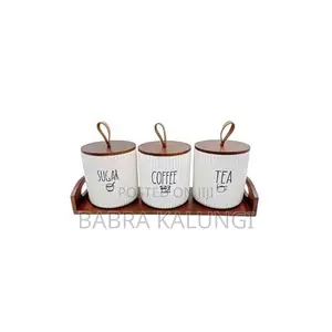 Kitchen Pantry Container With Bamboo Lids and Tray