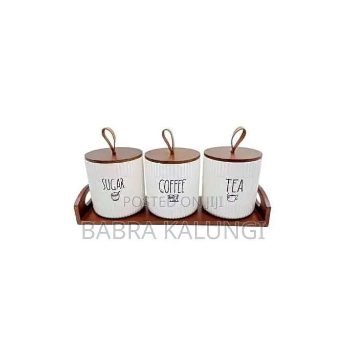 Kitchen Pantry Container With Bamboo Lids and Tray