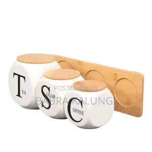 Modern Ceramic 3-Pack Airtight Jars Porcelain Canisters