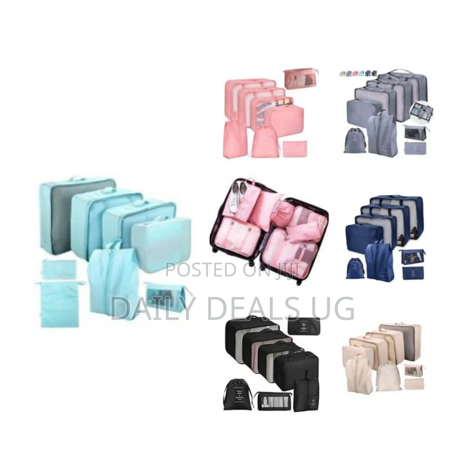 8 PCS Set Double Zippered Packing Cubes Clothes for Travel Organizer