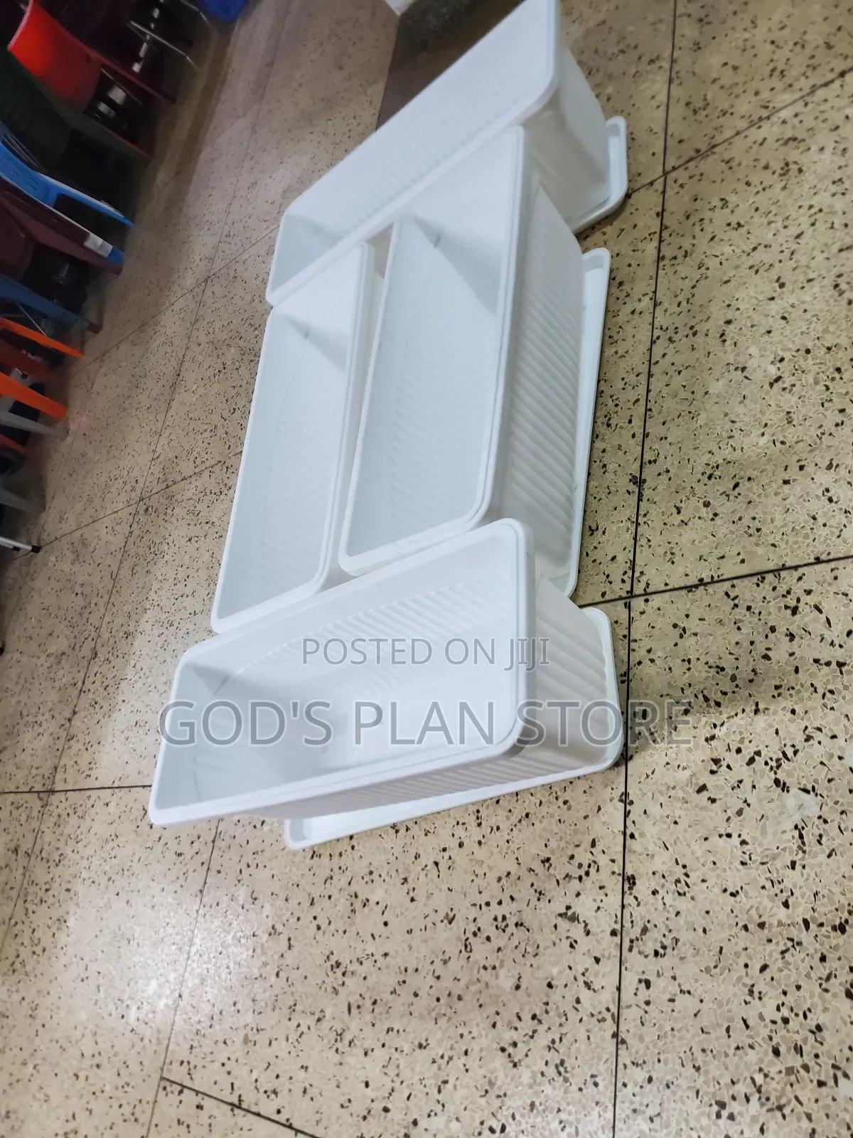 White Rectangular Flower Pots
