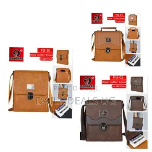 Denggao 10.2inch Leather Messenger Crossbody Shoulder Bag for Men