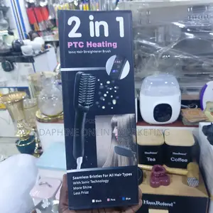 2 in 1 PTC Heating Ionic Hair Straightener Brush