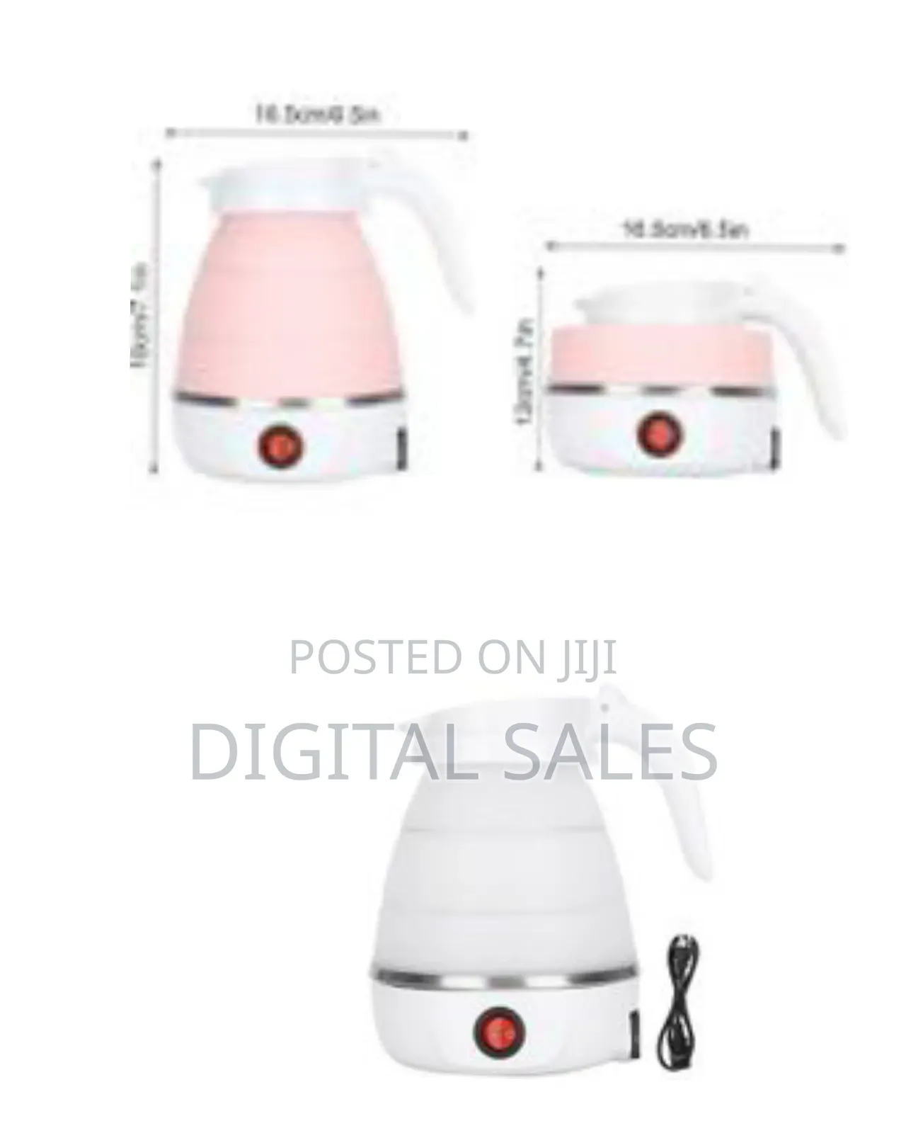 Portable Travel Folding Heating Electric Water Kettle 600ml Mini Food
