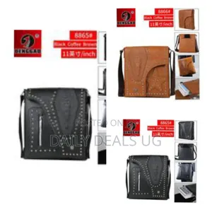 Denggao 11inch Shoulder Bag Men's Crossbody Manbag Leather