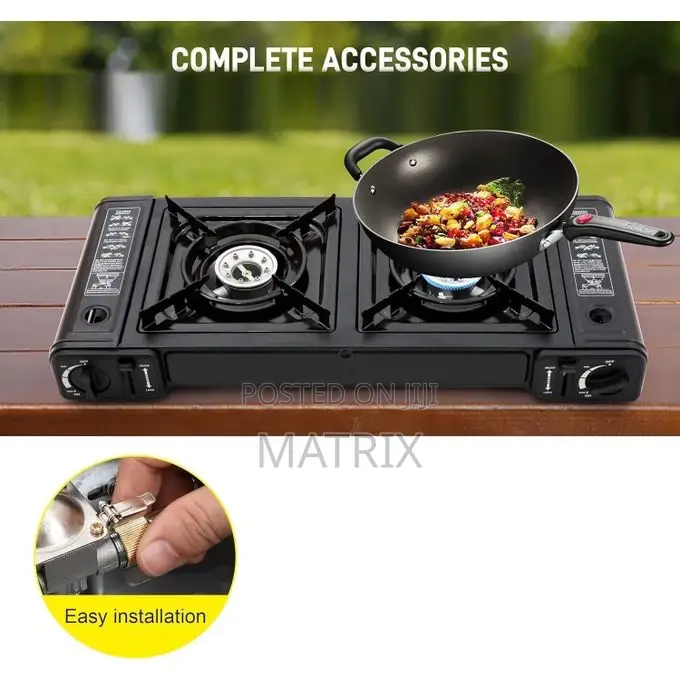 Portable Camping Stove With Double Auto Ignition Burner