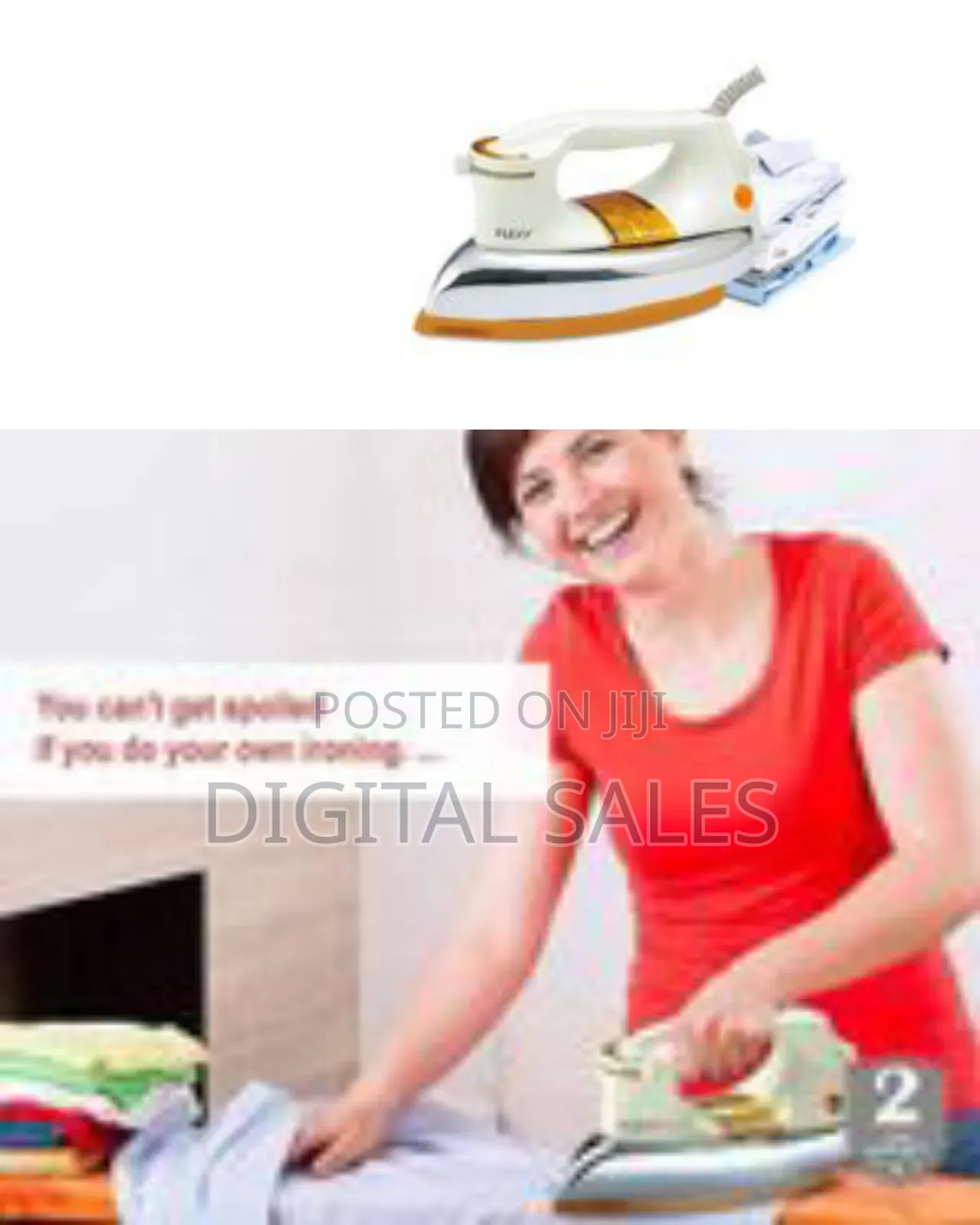 1200w Heavy Duty Ceramic Dry Iron With Non-Stick Coated Soleplate-