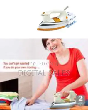 1200w Heavy Duty Ceramic Dry Iron With Non-Stick Coated Soleplate-