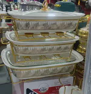 3pcs Ceramic Serving Dishes With Stand