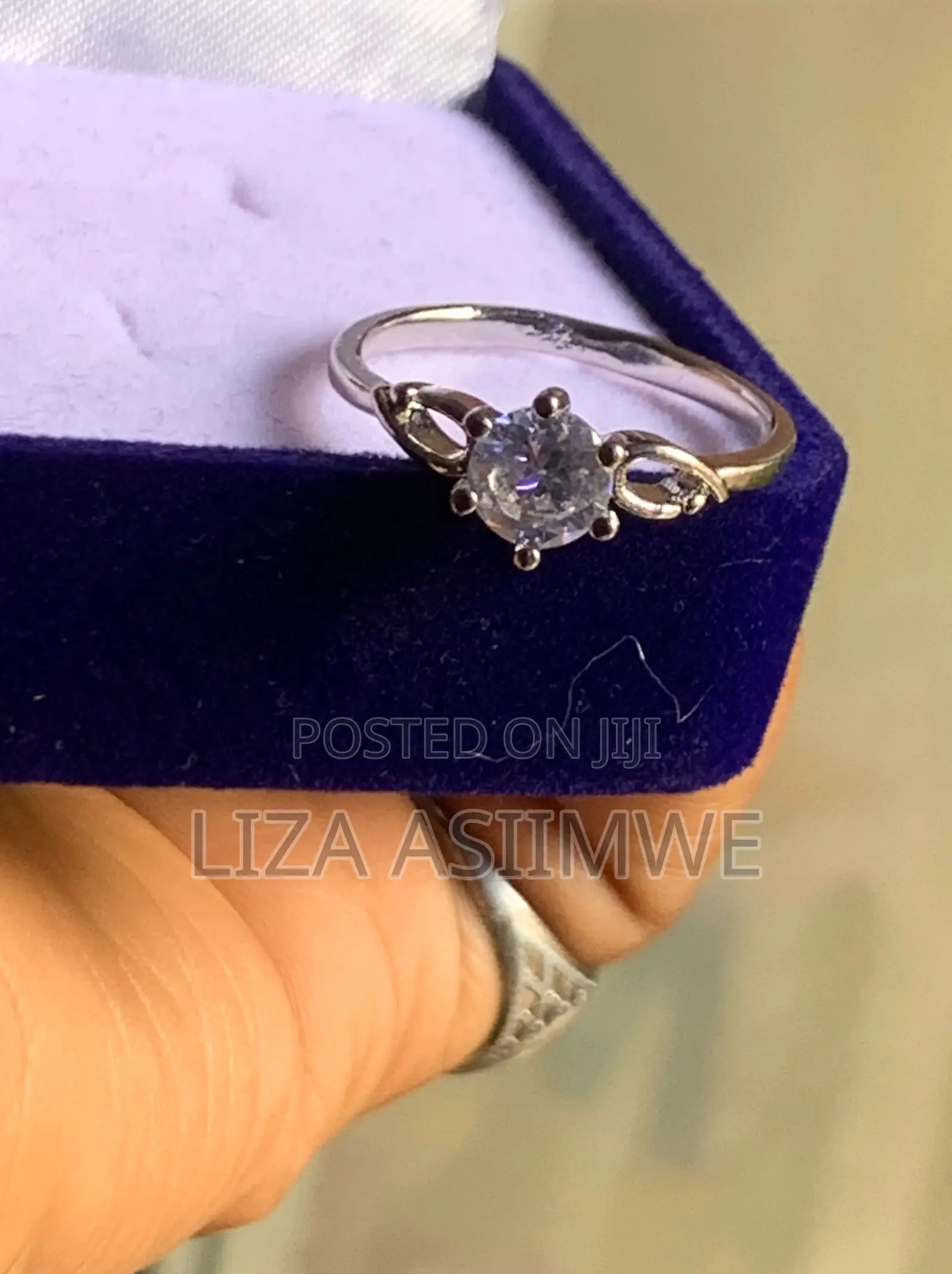 Delicate Leafy Design Engagement Ring Available in Size 17