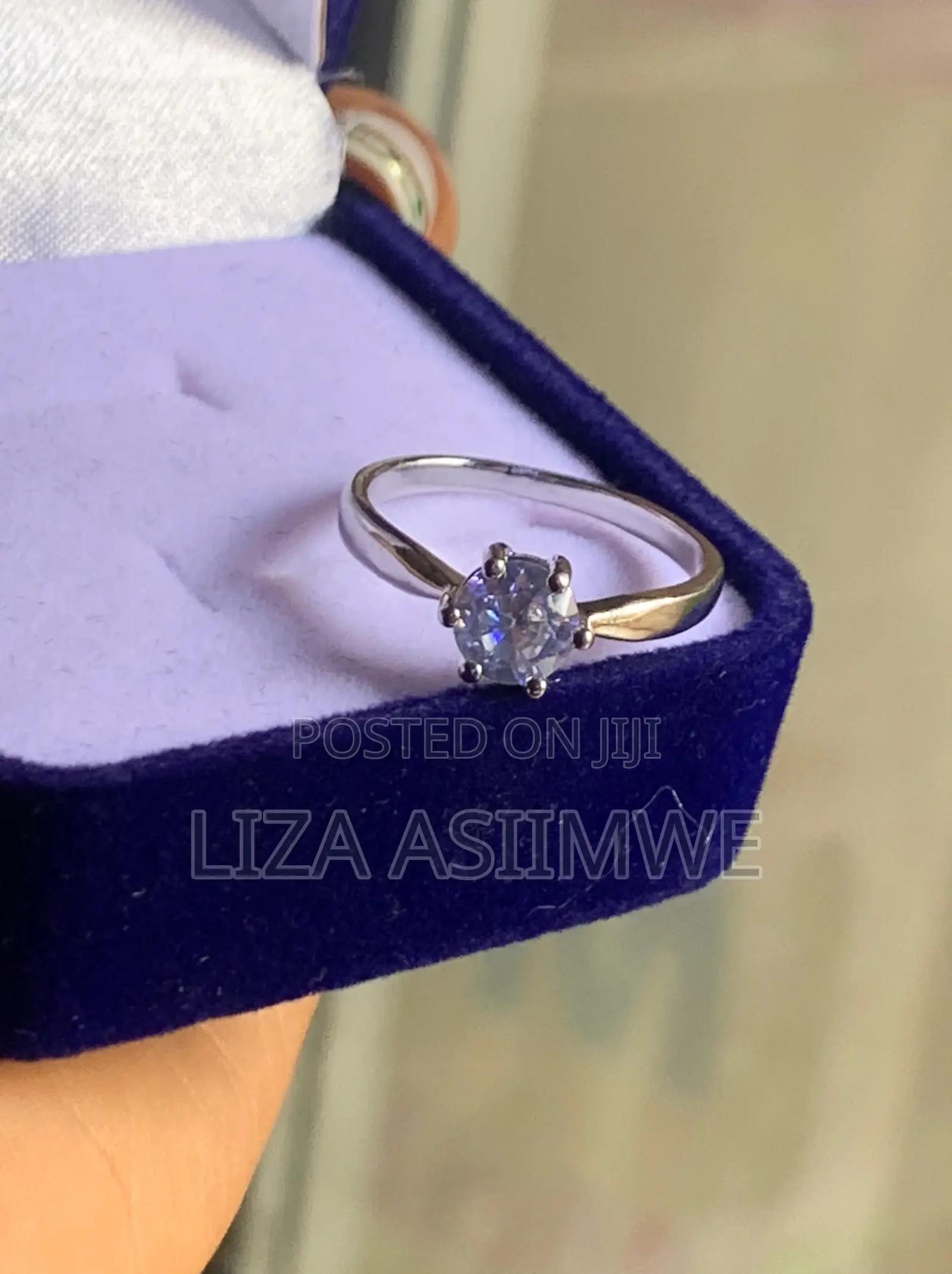 Serenity Solitaire Engagement Ring/Promise Ring (Size 17)