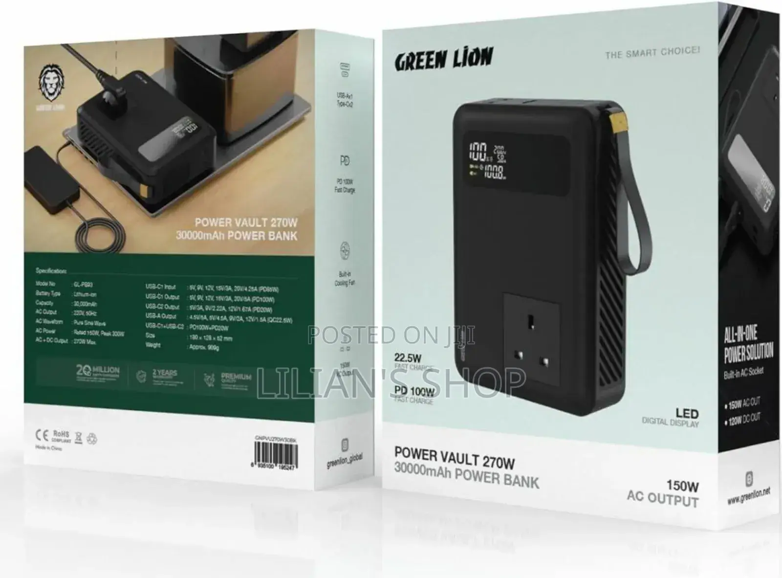 Green Lion Power Vault 270w 30000mah Power Bank