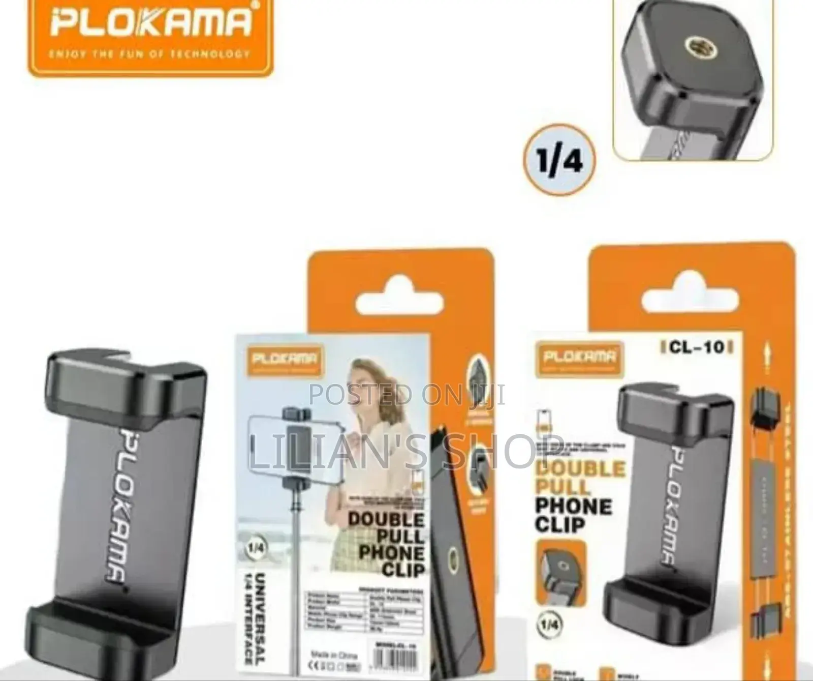 Plokama Cl-10 Double Pull Phone Clip for Tripods