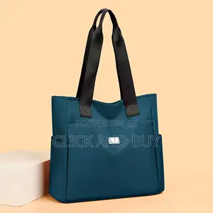 Women Waterproof Nylon Tote Bag With Zip Casual Handbag Shoulder Bag