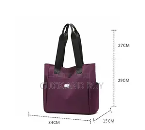Women Waterproof Nylon Tote Bag With Zip Casual Handbag Shoulder Bag