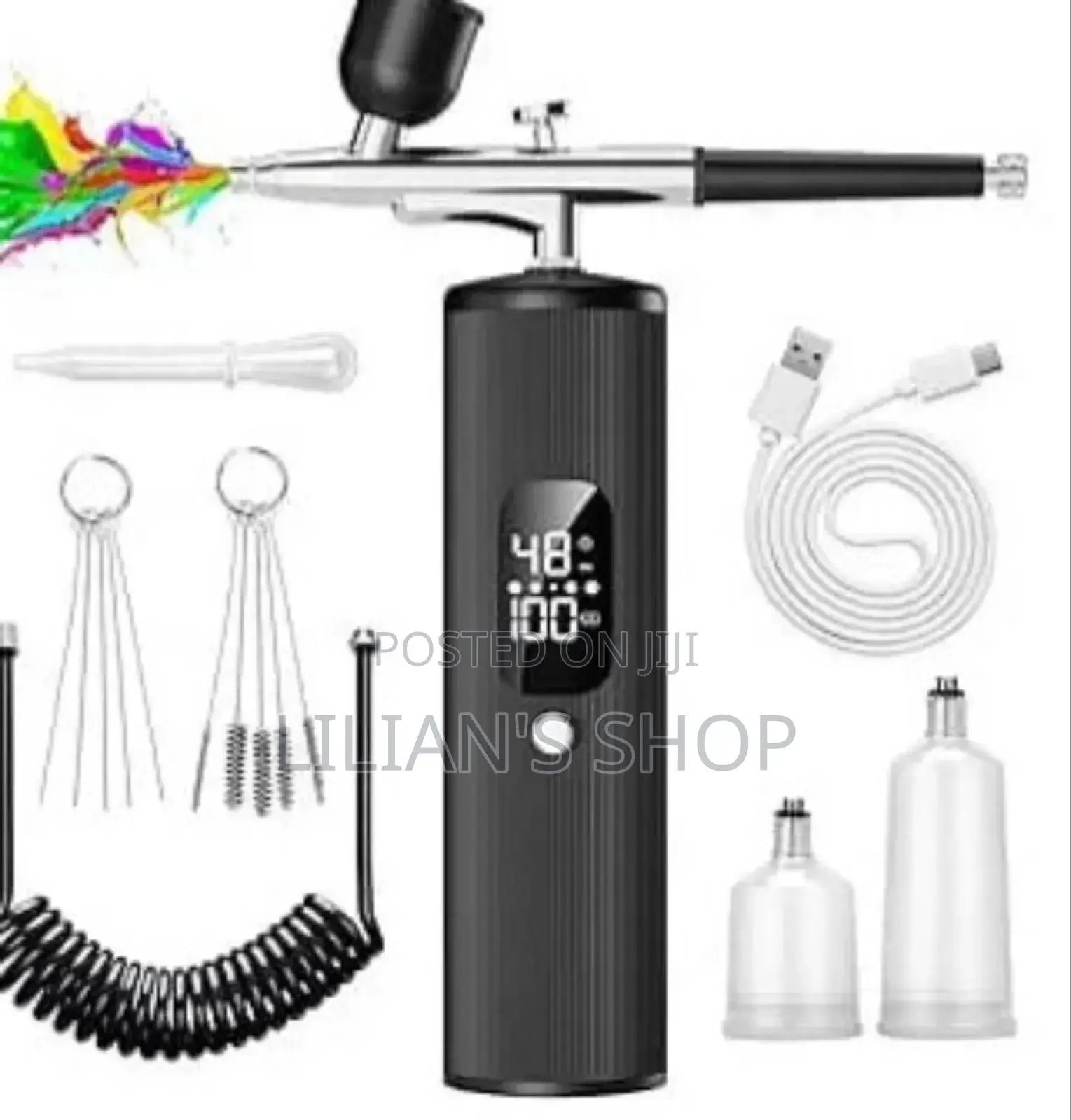 Rechargeable High-Pressure Airbrush Kit With Compressor