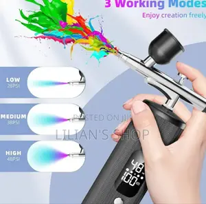 Rechargeable High-Pressure Airbrush Kit With Compressor