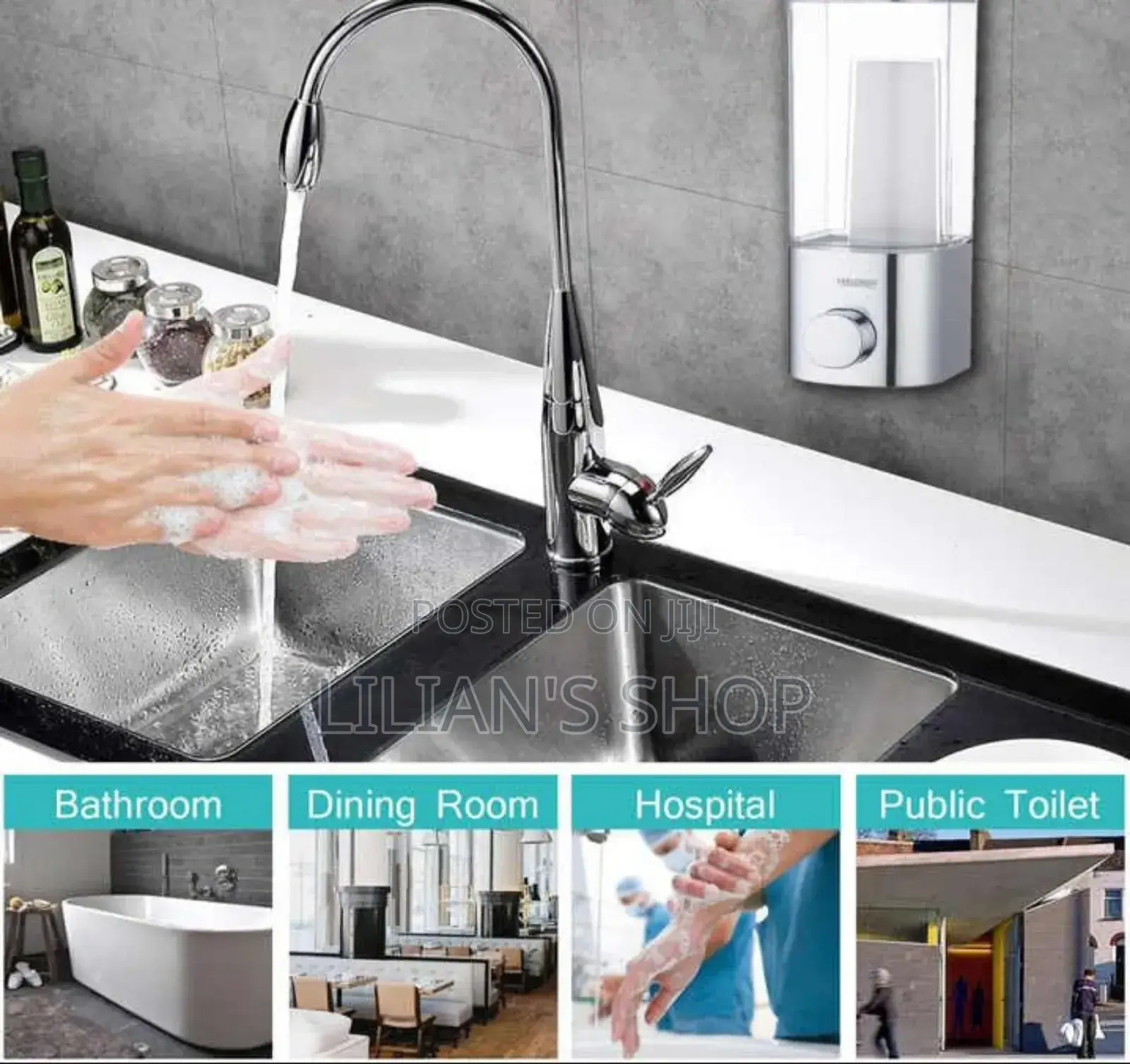 Manual Wall Mounted Liquid Soap and Lotion Dispenser