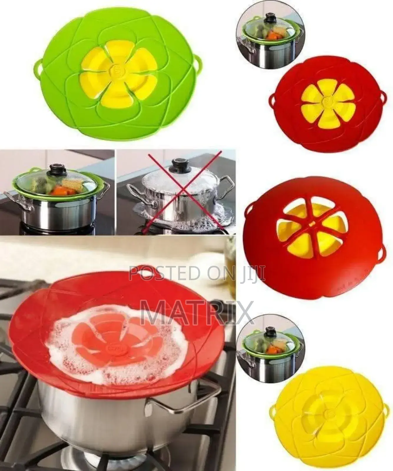 Silicone Spill Stopper Lid to Prevent Boil and Spills When Cooking