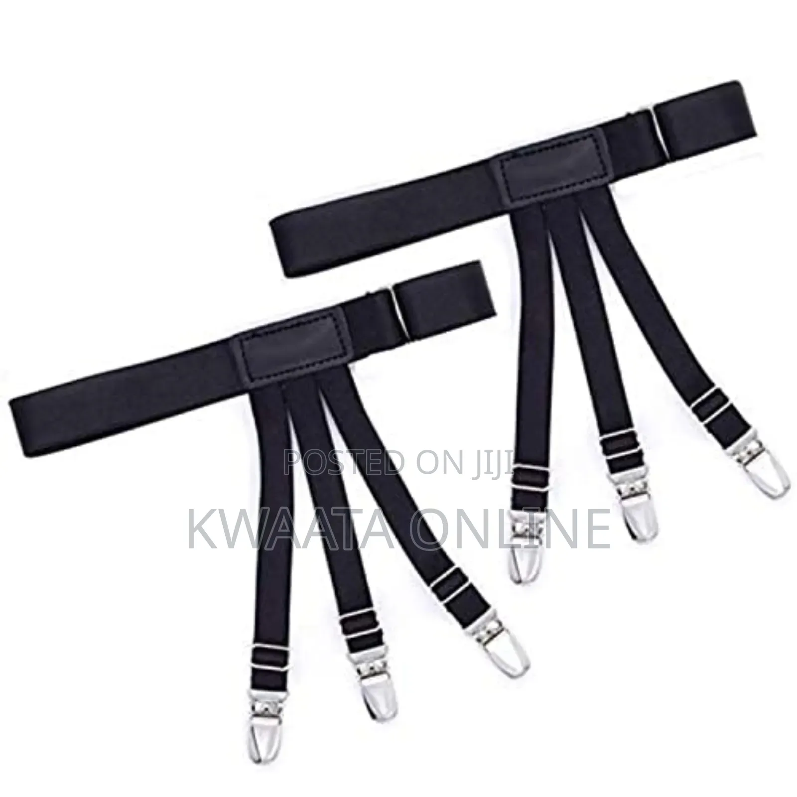 Men's Shirt Stays, Elastic Garter With Locking Clamps, Shirt Tuckers
