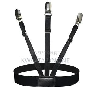 Men's Shirt Stays, Elastic Garter With Locking Clamps, Shirt Tuckers