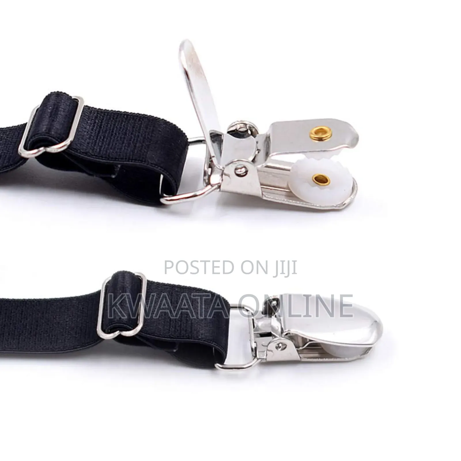 Men's Shirt Stays, Elastic Garter With Locking Clamps, Shirt Tuckers