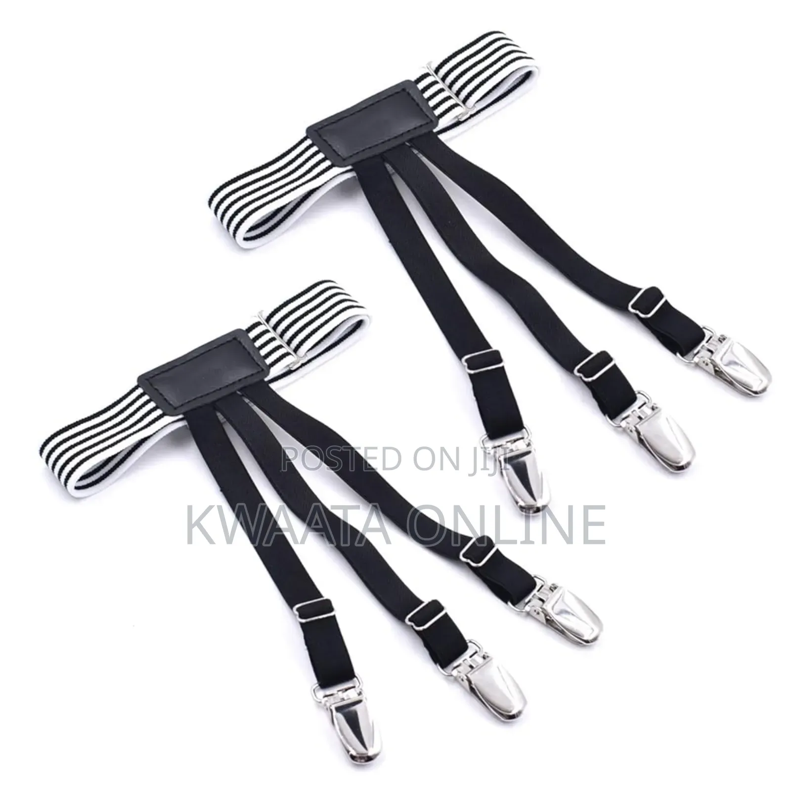 Men's Shirt Stays, Elastic Garter With Locking Clamps, Shirt Tuckers