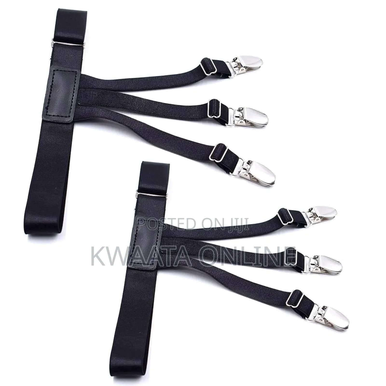 Men's Shirt Stays, Elastic Garter With Locking Clamps, Shirt Tuckers