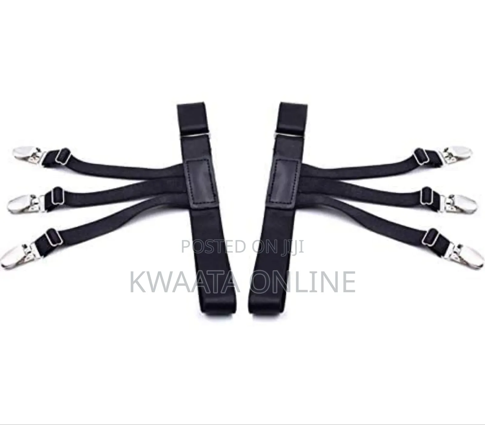 Men's Shirt Stays, Elastic Garter With Locking Clamps, Shirt Tuckers