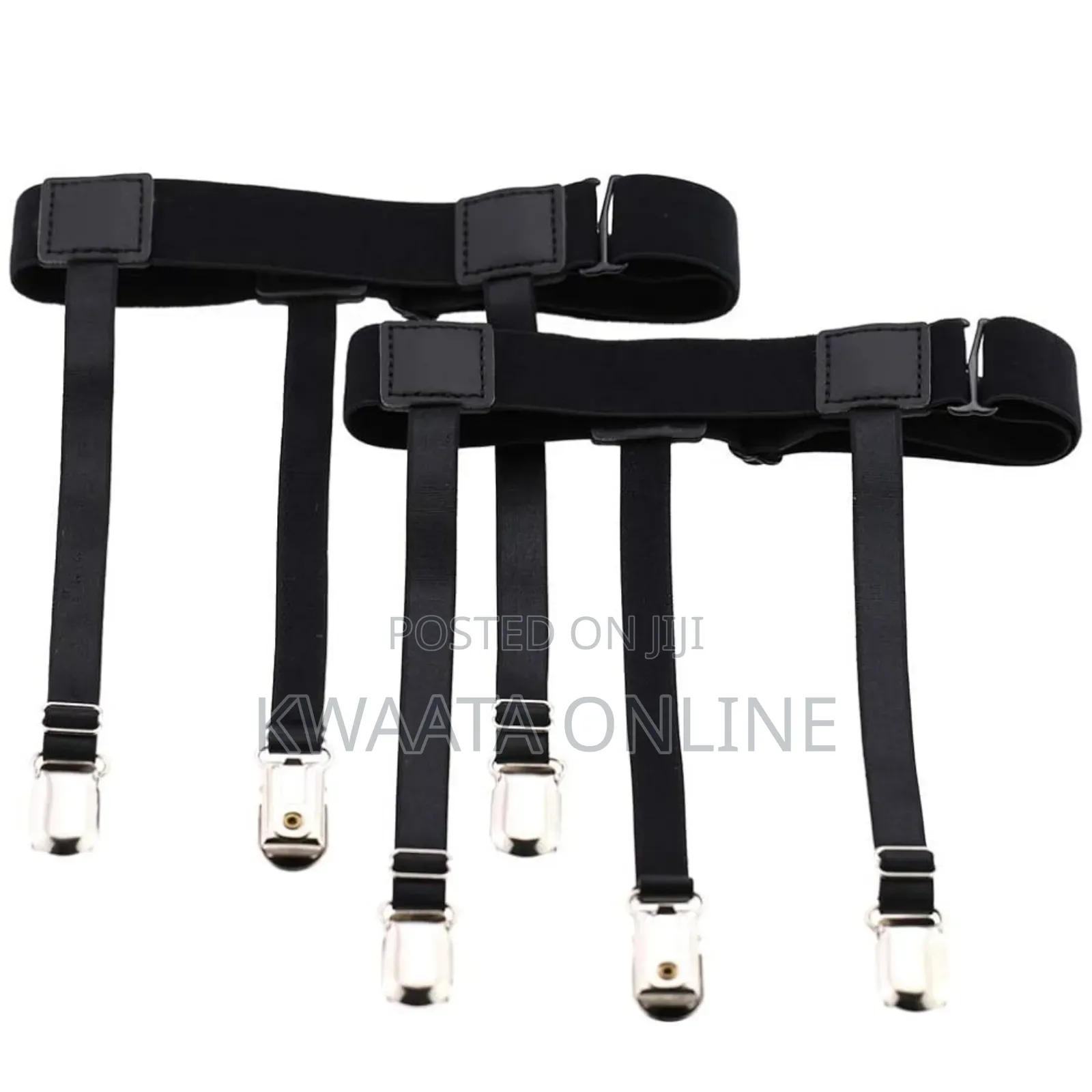 Men's Shirt Stays, Elastic Garter With Locking Clamps, Shirt Tuckers
