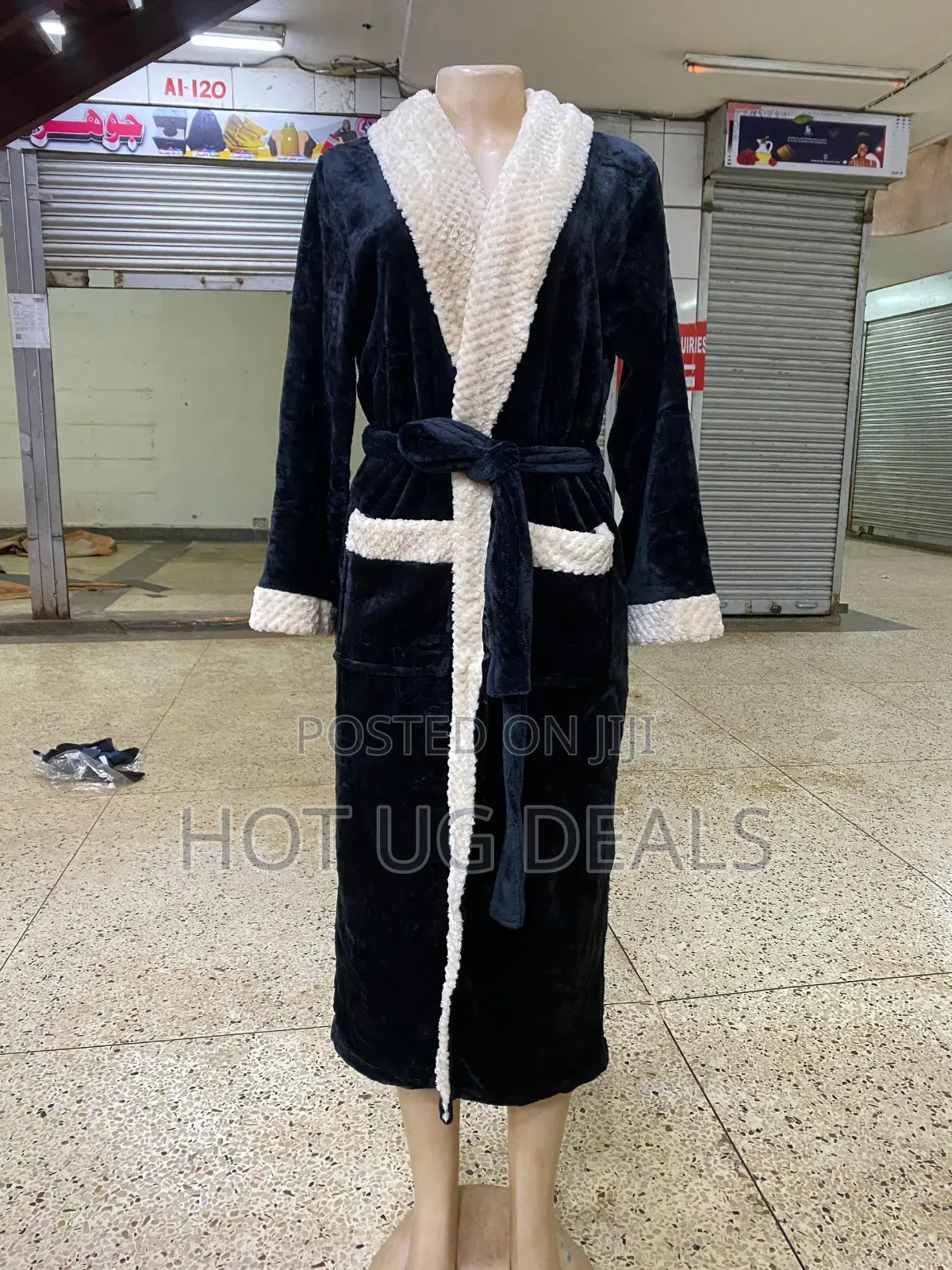 Unisex Cotton Bathrobe - Black