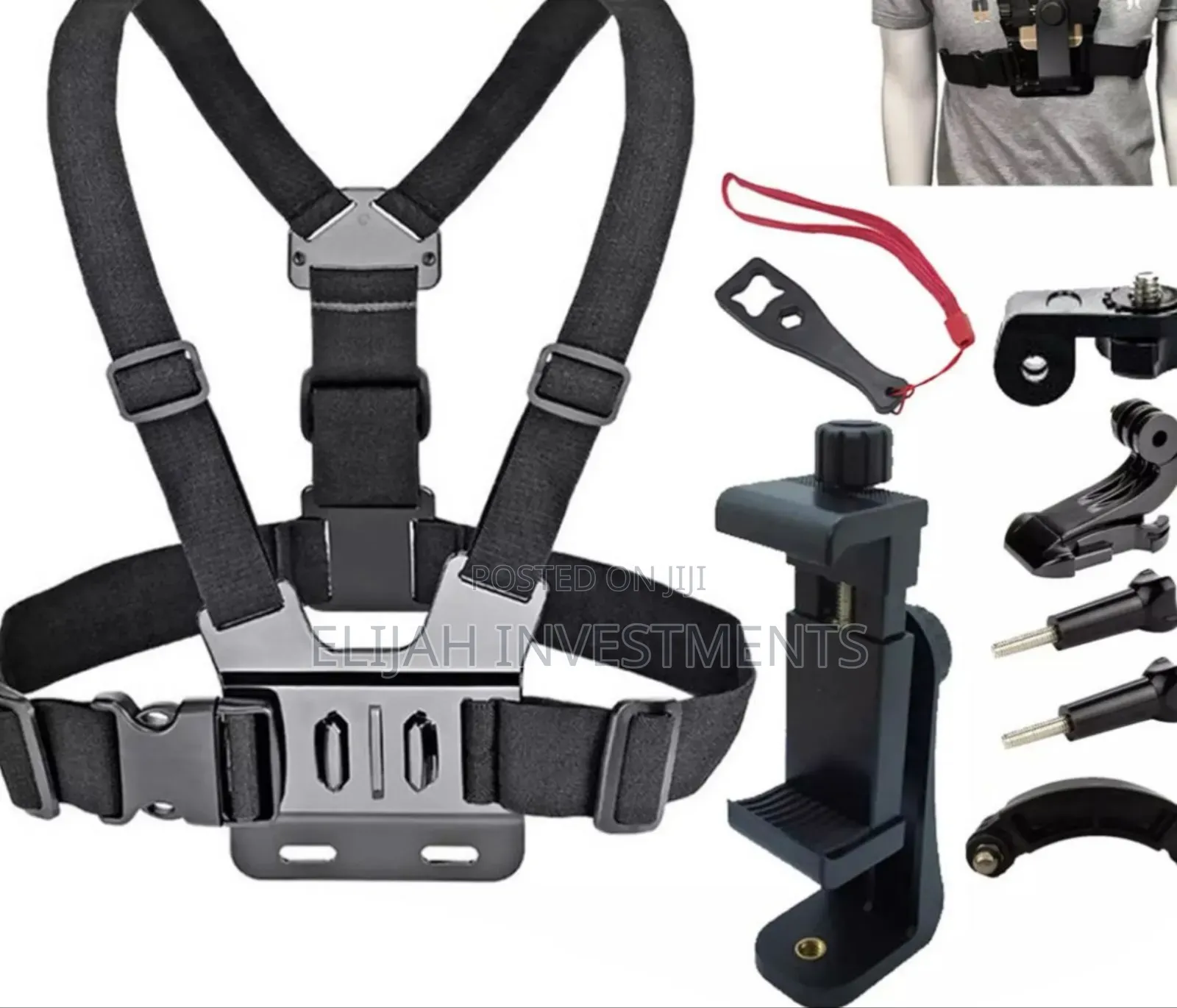 Chest Harness Mount Kit Designed for Action Cameras and Mobile Phones