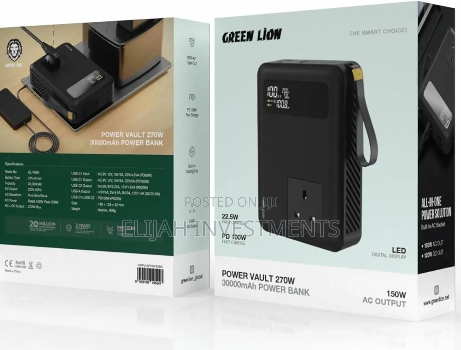 Green Lion Power Vault 270w 30000mah Power Bank