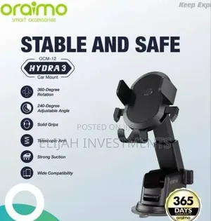 Oraimo Ocm-12 Hydra 3universal Car Phone Holder Secure Car Mount Stand