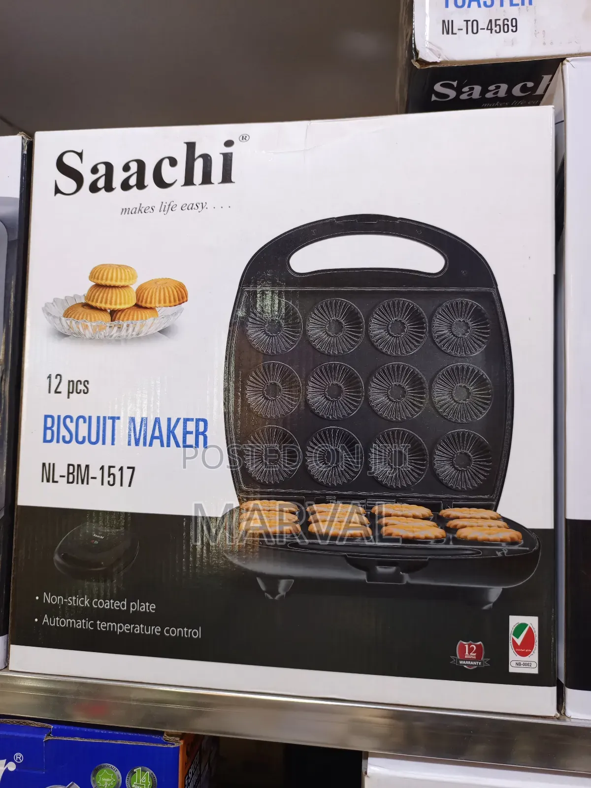 Saachi 12-Piece Biscuit Maker, Model Nl-Bm-1517-Bk.
