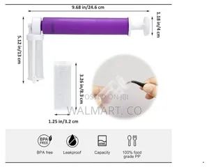 Manual Airbrush for Decorating Cakes Wt 4 PCS Tube for Cake Glitter