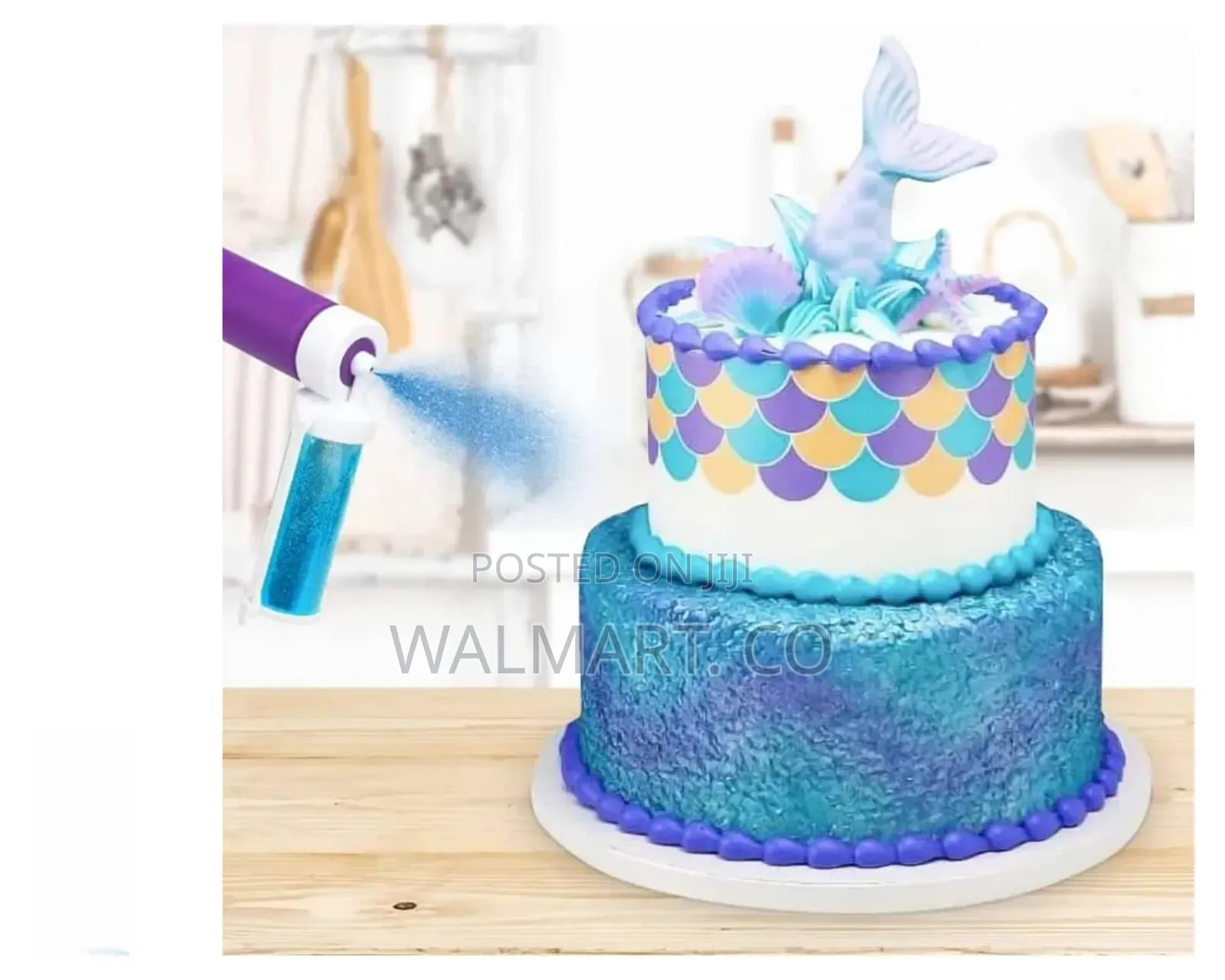 Manual Airbrush for Decorating Cakes Wt 4 PCS Tube for Cake Glitter