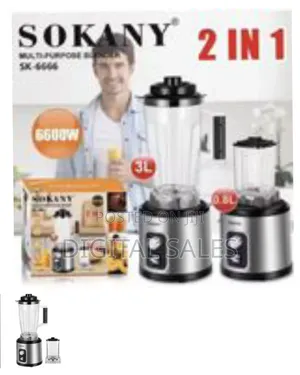 Sokany 3litre Jar 2 in 1 Blender 0.8l Grinder With Unbreakable