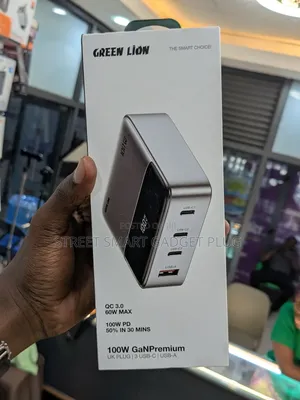 Greenlion 100watts Gan Premium. Uk Plug ,3usb C and Usb A