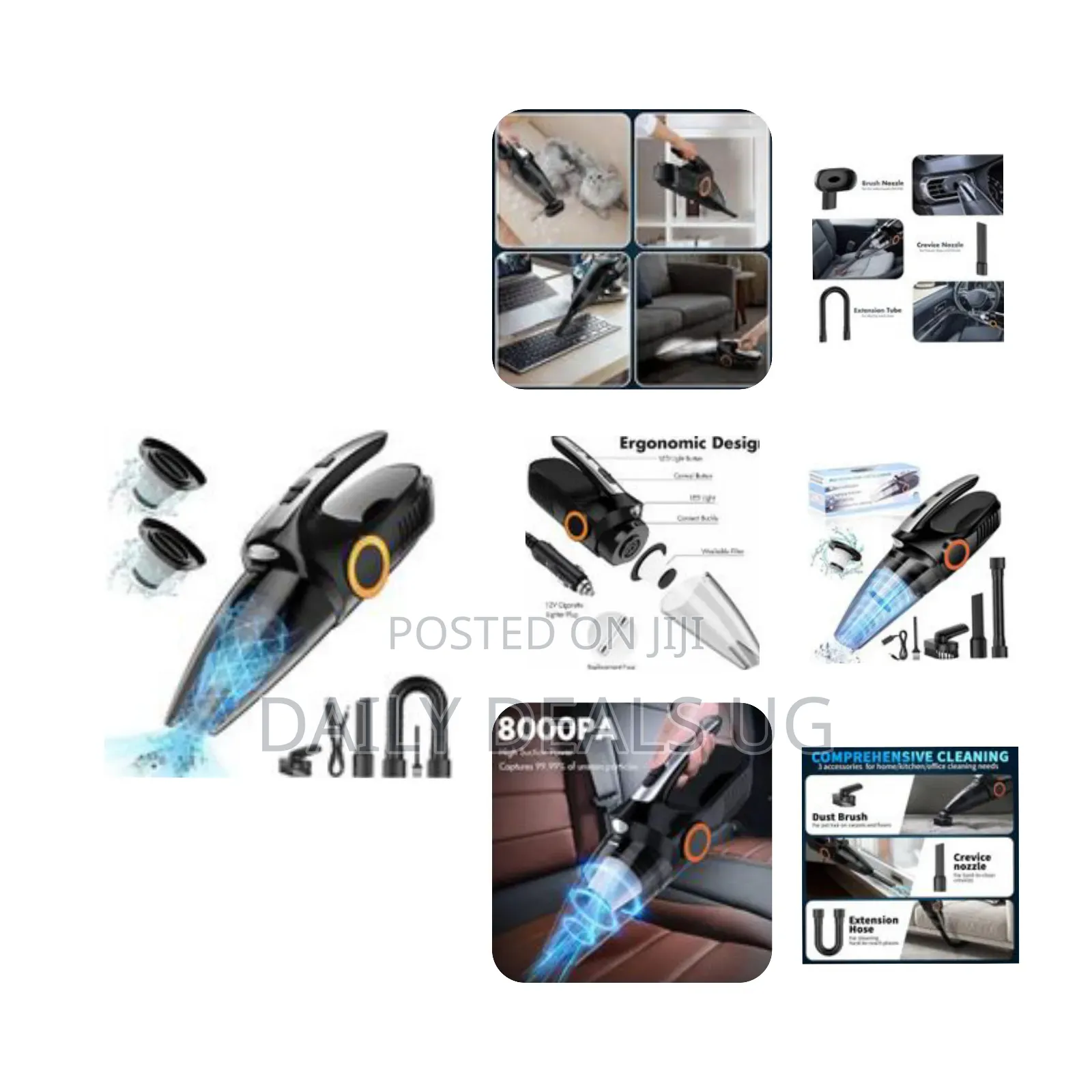 Car Vacuum Cleaner, Handheld Vacuum High Power 8000pa, Mini Portable