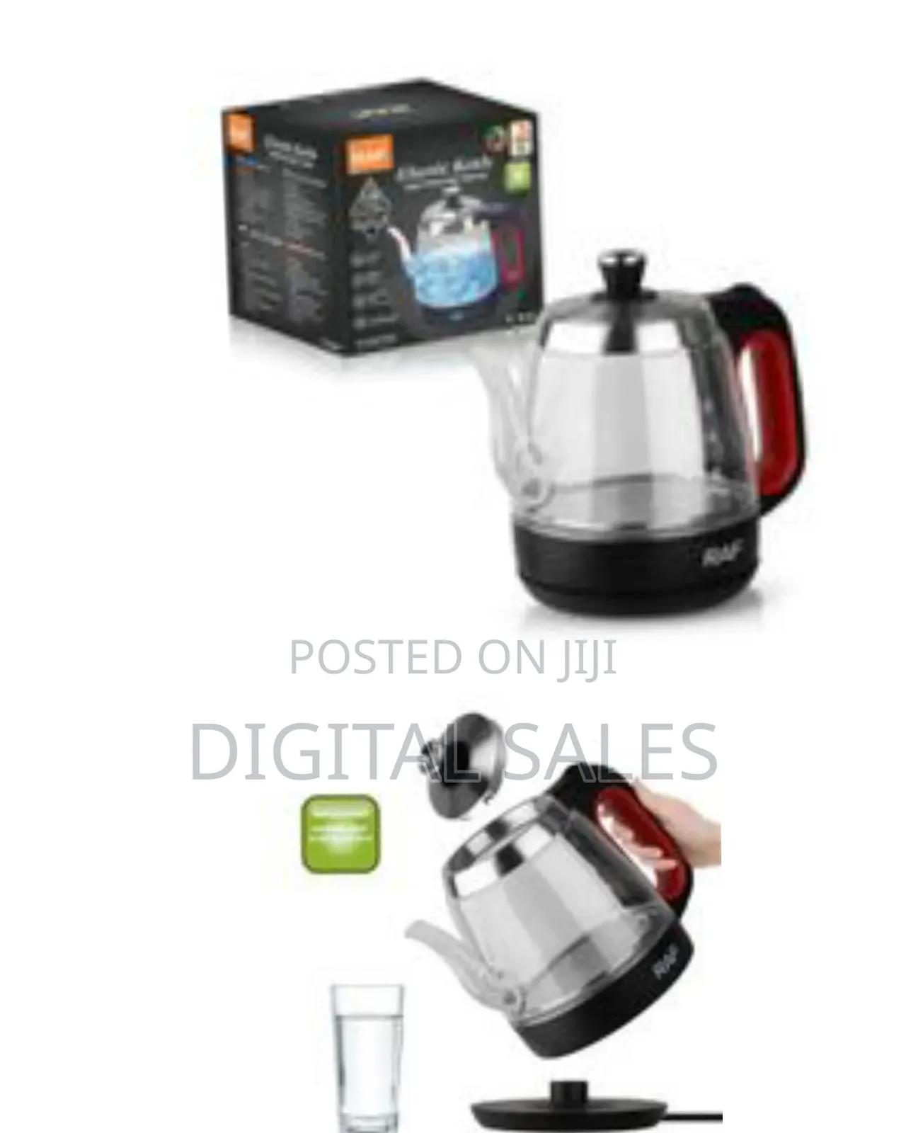 Raf 1.2l Electric Glass Kettle Heat Resistant Boiling Ceramic Glass