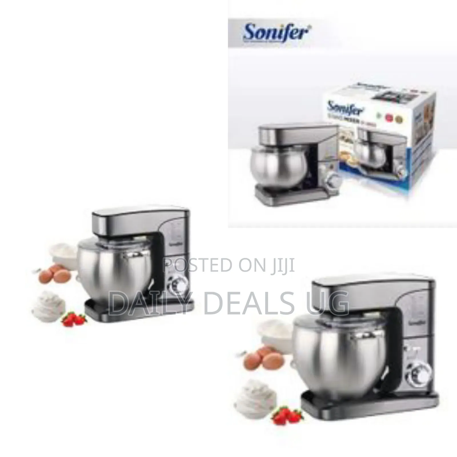 Sonifer 12 Litre Electric Food Beater Egg Whisk Dough Hook Stand Mixer