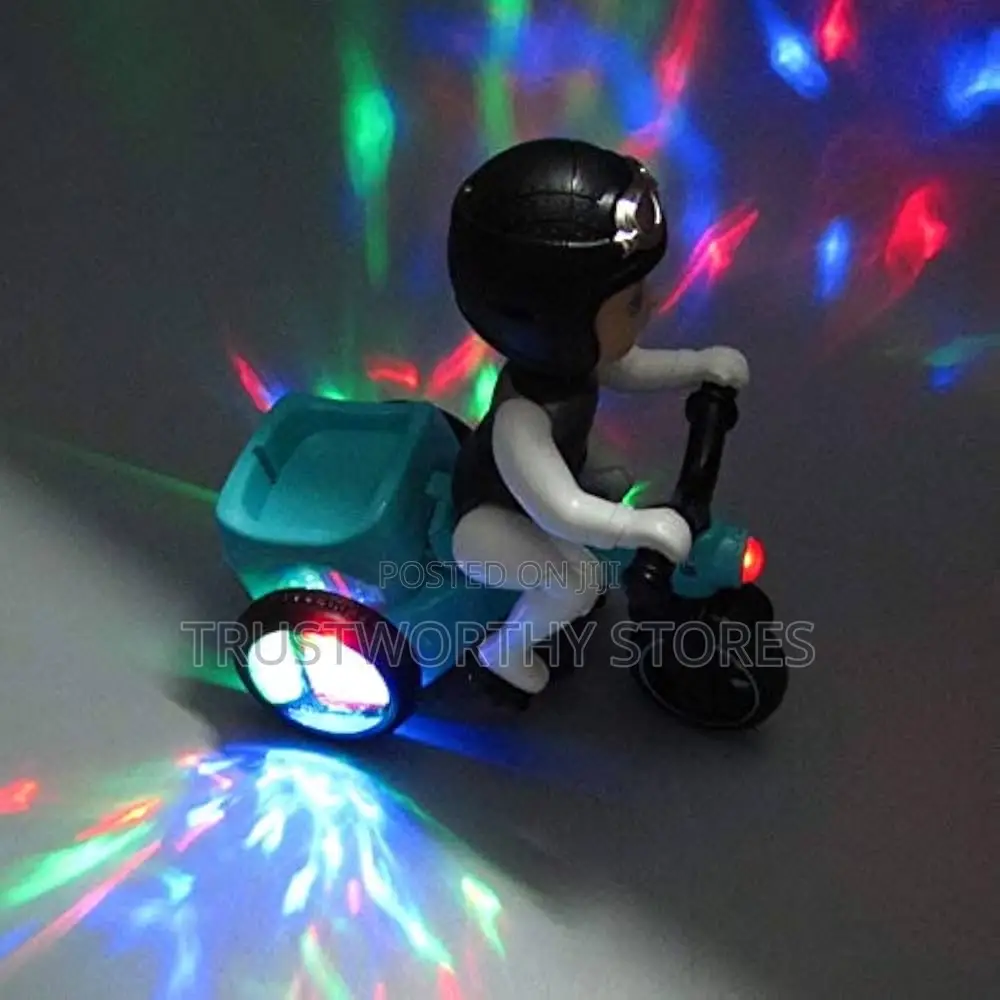 Cartoon Bicycle Electric Rotating Hand Toy Car For Kids