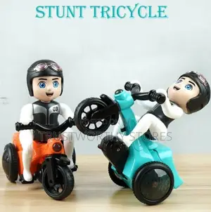 Cartoon Bicycle Electric Rotating Hand Toy Car For Kids