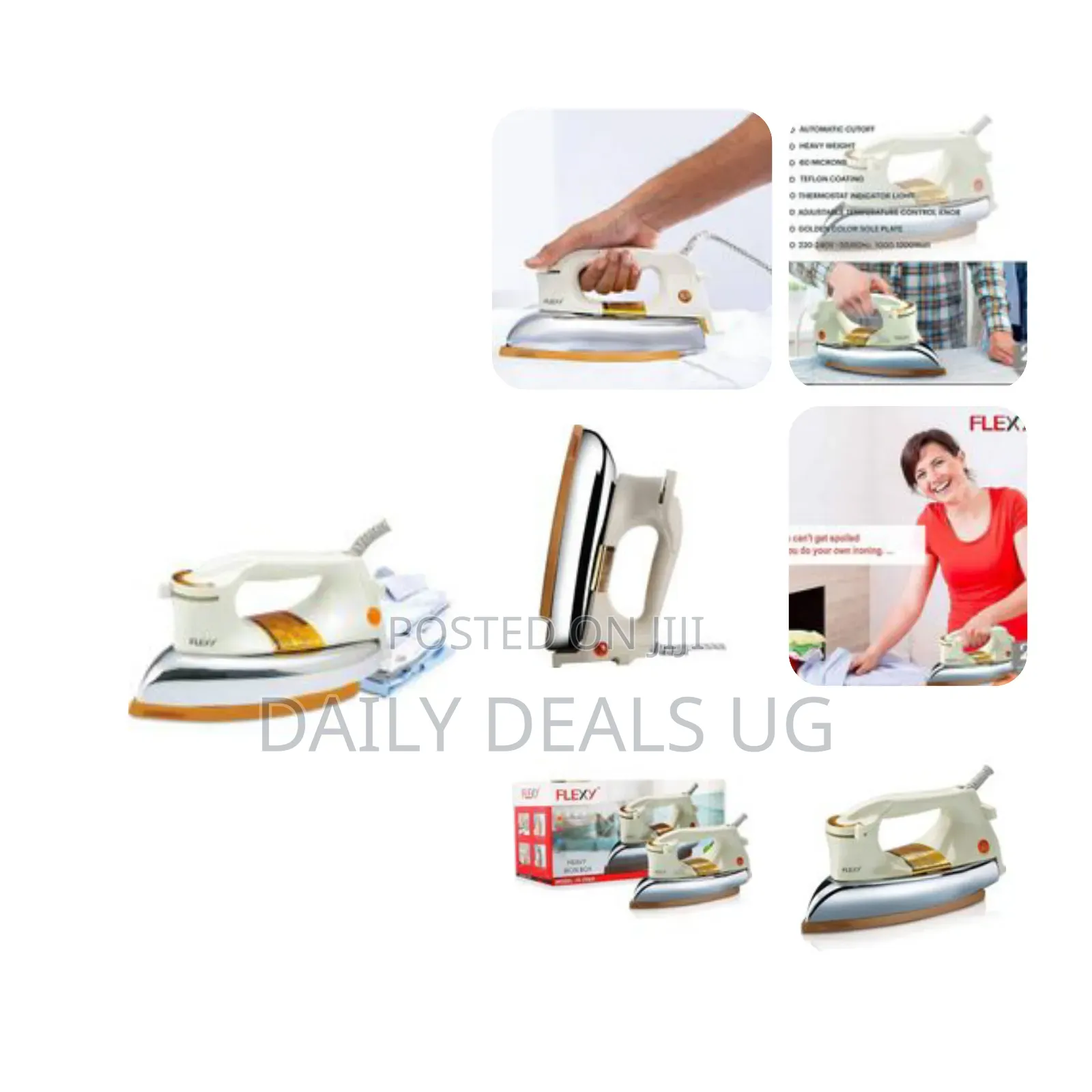 1200w Heavy Duty Ceramic Dry Iron With Non-Stick Coated Soleplate