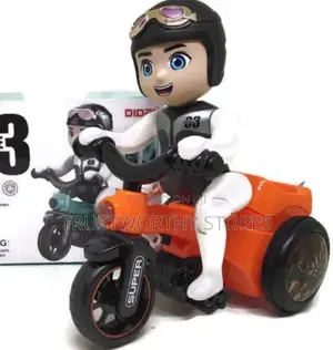 Cartoon Bicycle Electric Rotating Hand Toy Car For Kids