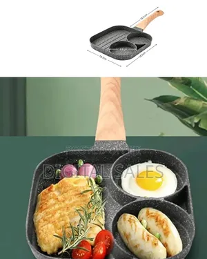 3-Section Nonstick Frying Pan - Divided Fry Pan With Maifan Stone0