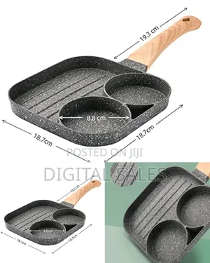 3-Section Nonstick Frying Pan - Divided Fry Pan With Maifan Stone0