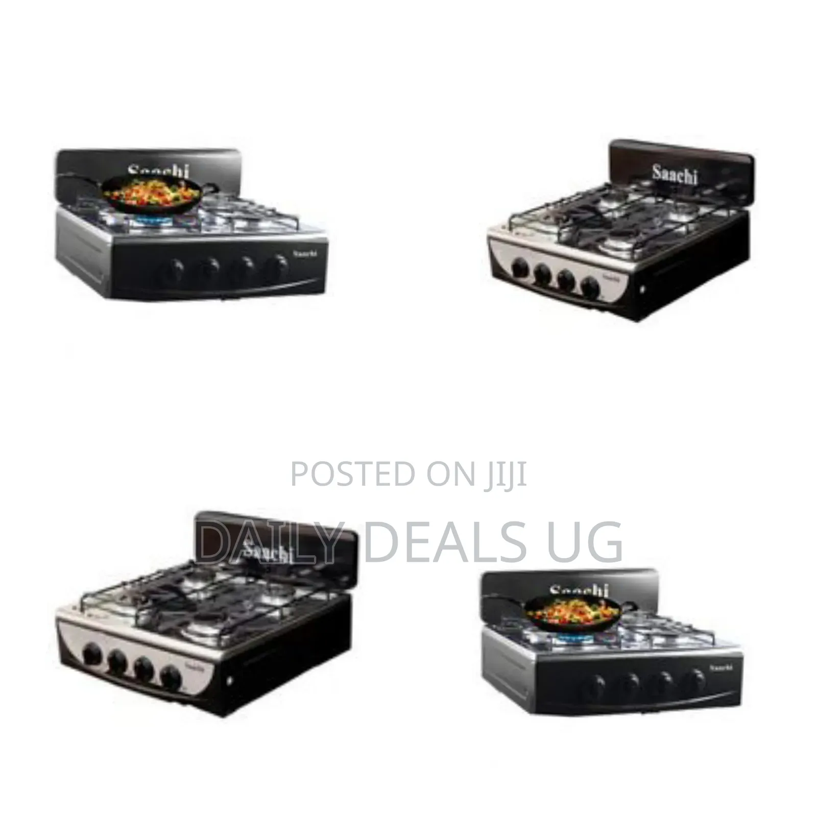 Saachi 4 Burner Gas Table Top Cooker Burner Stove, Black