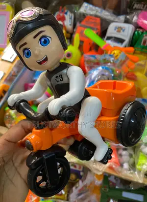 Cartoon Bicycle Electric Rotating Hand Toy Car For Kids